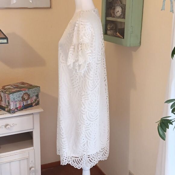 Worthington White Lace Shift Dress. Soft Girl, Lacy, Feminine - Picture 4 of 11